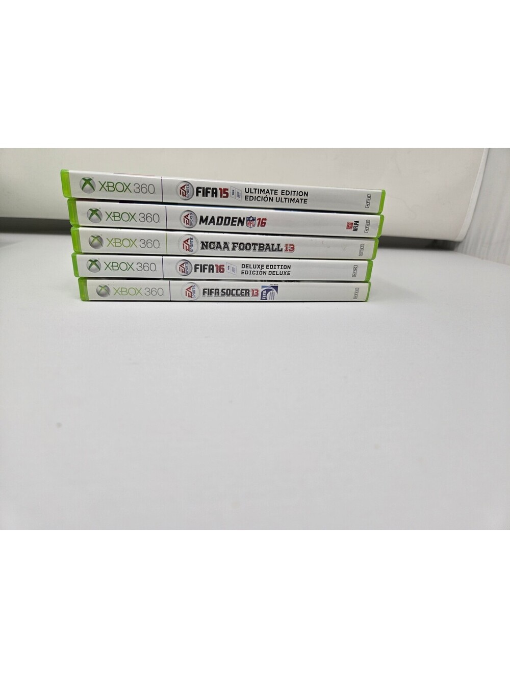 Xbox 360 Sports Game Lot of 5 - NCAA Football 13, Madden 16, FIFA 13, 15, 16